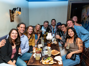 Customers enjoy dinner & drinks at our VIP Speakeasy Event at Dreamforce (October)